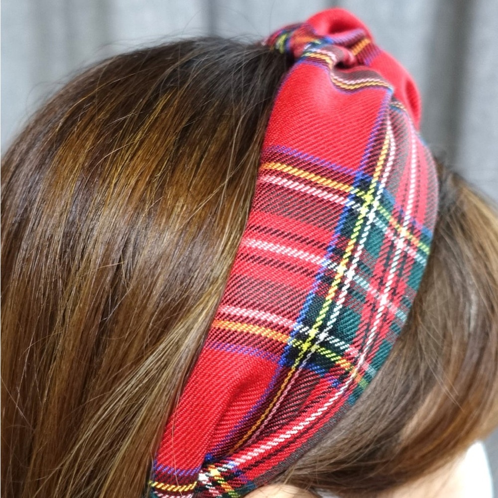 JCrew Red Plaid Headband